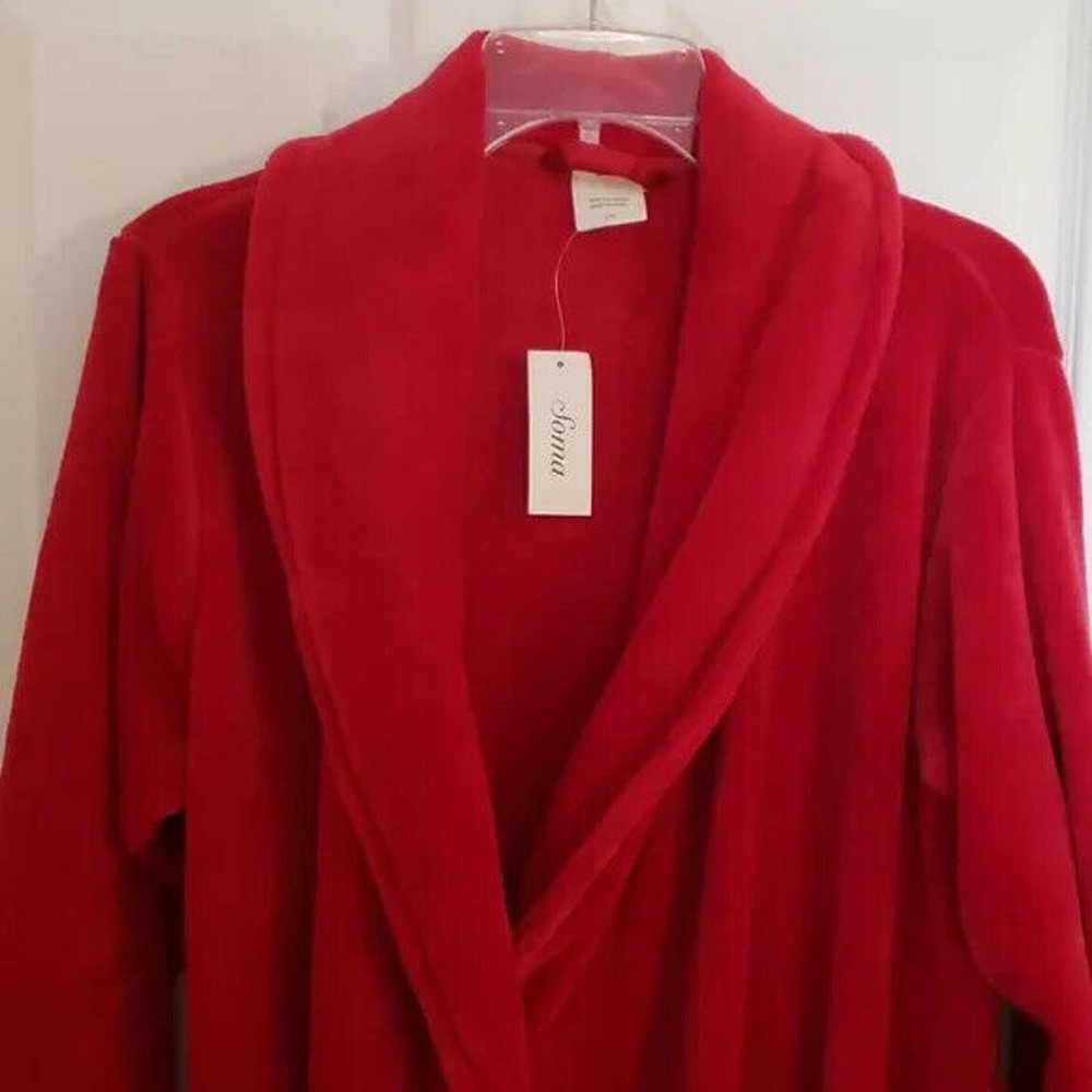 SOLD - Soma Intimates Embraceable Plush CR Long Robe S/M Ruby NWT
